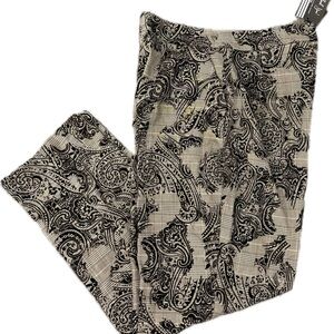 Olarsgrace Flocked Brown Pink Paisley Pants